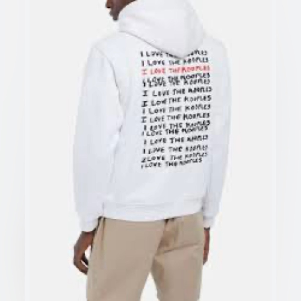 NWT The Kooples White Graphic Logo Hoodie I Love The Kooples – Size XL - Picture 3 of 9